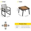 imageEAST OAK Signature 5 Pieces Outdoor Dining Set Patio Furniture Set with Finest Teak Wood PowderCoated Aluminum Frame Table and Teslin Fabric Chairs Patio Dining Set for Garden and Yard Dark Grey