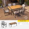 imageEAST OAK Signature 7 Pieces Outdoor Dining Set Patio Furniture Set with Finest Teak Wood PowderCoated Aluminum Frame Table and Teslin Fabric Chairs Patio Dining Set for Garden and Yard Dark Grey7Piece Dining Set 2025 Upgraded