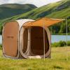 imageEAST OAK 66 FT Pop Up Canopy Tent with Mesh  Outdoor Screen House with 4 Sunshades  Instant Canopy with Portable Carry Bag  Gazebo Tent for Camping Patio and Beach  Beige66 FT