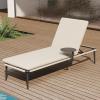 imageEAST OAK Adjustable Outdoor Chaise Lounge with Cushion Aluminum Patio Lounge Chair with Side Table Breathable 5Positions Adjustable Lounge Chaise for Poolside Beach PorchCushion Style