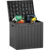 imageEAST OAK Outdoor Storage Box 120 Gallon Deck Box with Stainless Steel Rods Large Resin Storage Bin for Patio Cushions Garden Tools Waterproof and UV Resistant Lockable GreyBlack
