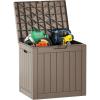 imageEAST OAK Outdoor Storage Box 120 Gallon Deck Box with Stainless Steel Rods Large Resin Storage Bin for Patio Cushions Garden Tools Waterproof and UV Resistant Lockable GreyBrown
