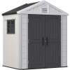 imageEAST OAK Outdoor Storage Shed 7482 FT Waterproof Resin Tool Shed with Window 152Cuft Outside House Shed for Garden Patio Lawn Mower Bikes