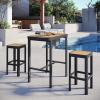 imageEAST OAK Signature 3Piece Outdoor Bar Set Patio Table and Chairs with Teak and Aluminum Outdoor Patio Furniture for 2 Outdoor High Top Table and Chairs Set for Garden Backyard and Pool Dark Grey3Piece Dining Set