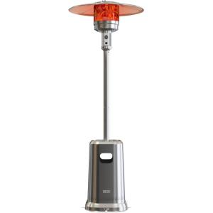 imageEAST OAK Antirust 50000 BTU Patio Heater for Outdoor Use With DoubleLayer Stainless Steel Burner Table Design and Wheels Propane Patio Heater for Home and Commercial Stainless SteelPolished Stainless
