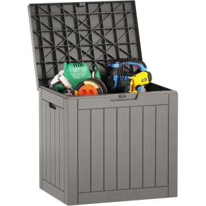 imageEAST OAK Outdoor Storage Box 120 Gallon Deck Box with Stainless Steel Rods Large Resin Storage Bin for Patio Cushions Garden Tools Waterproof and UV Resistant Lockable GreyGrey