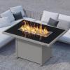 imageEAST OAK 52 Propane Fire Pit Table 60000 BTU Gas Firepit WLarge Tempered Glass Tabletop CSA Certified Outdoor Patio Fire Table with 92 lbs Glass Stone ampamp Removable Lid GreyGray