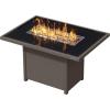 imageEAST OAK 52 Propane Fire Pit Table 60000 BTU Gas Firepit WLarge Tempered Glass Tabletop CSA Certified Outdoor Patio Fire Table with 92 lbs Glass Stone ampamp Removable Lid GreyBrown