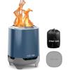 imageEAST OAK Brasa Smokeless Tabletop Fire Pit Mini Table Top Firepit for Patio and Outdoor Camping Removable Ashtray DualFuel Stove Silicone Padampamp Travel Bag H 101quotxD 7quot Wave