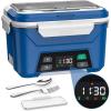 imageEAST OAK Cordless Electric Lunch Box for Adults Heated Lunch Box Battery Powered with Automatic Heating 55 Cups Portable Food Warmer with Insulated Carry BagBlue