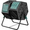 imageEAST OAK Dual Chamber Outdoor Compost Tumbler 2  185 Gallon Compost Bin Rotating Composter with Aeration and Locking System for Garden Kitchen Yard37 Gallon