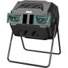 imageEAST OAK Dual Chamber Outdoor Compost Tumbler 2  185 Gallon Compost Bin Rotating Composter with Aeration and Locking System for Garden Kitchen Yard43 Gallon
