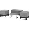imageEAST OAK Patio Furniture Set Cover Outdoor Large Coffee Table Cover with 600D HeavyDuty Fabric Waterproof Dustproof and AllWeather Resistant 394L x 236W x 142H GreyGrey