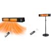 imageEAST OAK Patio Heater for Commercial Use 4000W Wall Mounted Infrared Heater Outdoor Heaters for Patio for Large Area IP65 Waterproof Electric Heater Fast Heating with Remote Control 240V BlackHeater  Space Heater Sph22002