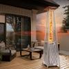 imageEAST OAK Pyramid Patio Heater 48000 BTU Outdoor Patio Heater All Stainless Steel Quartz Glass Tube Propane Heater for Commercial ampamp Residential Triple Protection System With Wheels 2024 UpgradePyramid Stainless steel