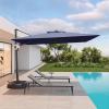 imageEAST OAK and FlameampampShade Patio Umbrella 10ft Square Outdoor Umbrella Large Offset Cantilever Umbrella with 360 Rotation Heavy Duty Windproof and UV Resistant Double Top Umbrella for Pool and Deck Night BlueNight Blue