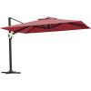 imageEAST OAK and FlameampampShade Patio Umbrella 10ft Square Outdoor Umbrella Large Offset Cantilever Umbrella with 360 Rotation Heavy Duty Windproof and UV Resistant Double Top Umbrella for Pool and Deck Night BlueWine Red