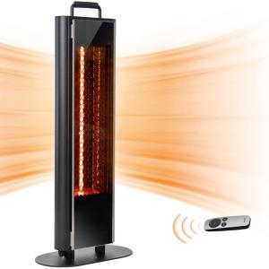 imageEAST OAK 1500W Patio Heater Table Side Portable Electric Heater with Doublesided Heating ampamp 3 Heating Levels IP65 Waterproof Outdoor Heater with Remote and Protection from Tipover ampamp Overheating