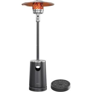 imageEAST OAK 50000 BTU Patio Heater with Sand Box Table Design DoubleLayer Stainless Steel Burner Wheels Triple Protection System Outdoor Heater for Home and Residential PineconeBlack