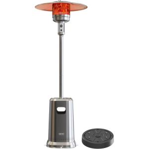 imageEAST OAK 50000 BTU Patio Heater with Sand Box Table Design DoubleLayer Stainless Steel Burner Wheels Triple Protection System Outdoor Heater for Home and Residential PineconeStainless steel