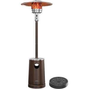 imageEAST OAK 50000 BTU Patio Heater with Sand Box Table Design DoubleLayer Stainless Steel Burner Wheels Triple Protection System Outdoor Heater for Home and Residential PineconeBronze