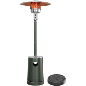 imageEAST OAK 50000 BTU Patio Heater with Sand Box Table Design DoubleLayer Stainless Steel Burner Wheels Triple Protection System Outdoor Heater for Home and Residential PineconeGreen