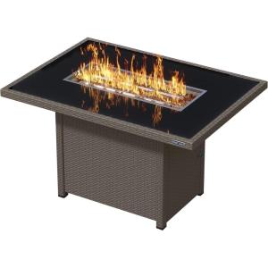imageEAST OAK 52 Propane Fire Pit Table 60000 BTU Gas Firepit WLarge Tempered Glass Tabletop CSA Certified Outdoor Patio Fire Table with 92 lbs Glass Stone ampamp Removable Lid GreyBrown