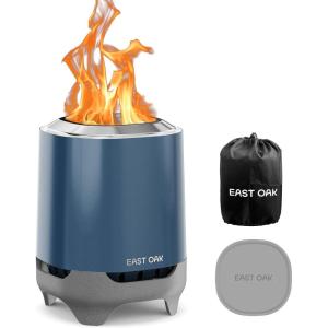 imageEAST OAK Brasa Smokeless Tabletop Fire Pit Mini Table Top Firepit for Patio and Outdoor Camping Removable Ashtray DualFuel Stove Silicone Padampamp Travel Bag H 101quotxD 7quot Wave