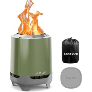 imageEAST OAK Brasa Smokeless Tabletop Fire Pit Mini Table Top Firepit for Patio and Outdoor Camping Removable Ashtray DualFuel Stove Silicone Padampamp Travel Bag H 101quotxD 7quot Jungle