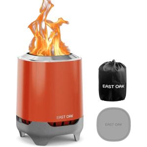 imageEAST OAK Brasa Smokeless Tabletop Fire Pit Mini Table Top Firepit for Patio and Outdoor Camping Removable Ashtray DualFuel Stove Silicone Padampamp Travel Bag H 101quotxD 7quot Sunset