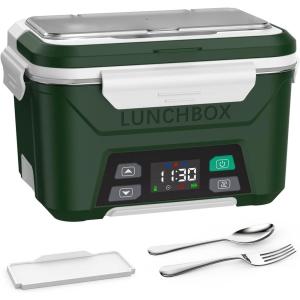 imageEAST OAK Cordless Electric Lunch Box for Adults Heated Lunch Box Battery Powered with Automatic Heating 55 Cups Portable Food Warmer with Insulated Carry BagGreen