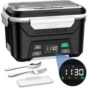 imageEAST OAK Cordless Electric Lunch Box for Adults Heated Lunch Box Battery Powered with Automatic Heating 55 Cups Portable Food Warmer with Insulated Carry BagBlack