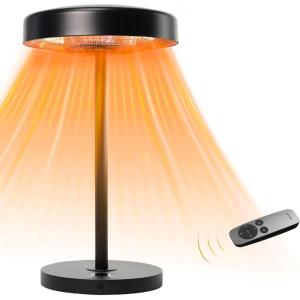 imageEAST OAK Electric Heater 1500W Table Top Electric Heater with Remote Control Patio Heater with USB Port IP65 Waterproof and Tipover ampamp Overheating Protection 3 Heat Settings ampamp 24 Hours TimingTable Top1500W