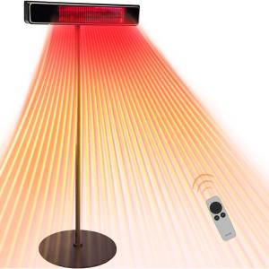 imageEAST OAK Electric Heater 1500W Table Top Electric Heater with Remote Control Patio Heater with USB Port IP65 Waterproof and Tipover ampamp Overheating Protection 3 Heat Settings ampamp 24 Hours TimingStanding1500W