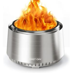 imageEAST OAK Fuoco Smokeless Fire Pit 21 for Patio and Outdoor Stainless Steel Firepit Wood Burning Fireplace with Carrying Bag Portable Outdoor Fire Pit with Stand ampamp Removable Ash Pan for OutsideStainless Steel