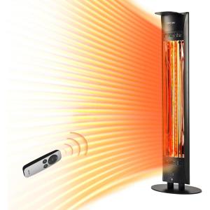 imageEAST OAK Outdoor Indoor Patio Heater 1500W Electric Infrared Heater with TipOver ampamp Overheat Protection 24H Timer Remote IP65 Waterproof Portable for Garage Decks Backyard