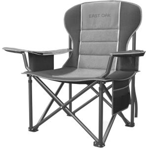 imageEAST OAK Oversized Camping Chair  Heavy Duty Camping Chairs  500LBS Support 600D Oxford Cup Holder ampamp Side Pocket  Ideal for Camping Beach Sports Events BlueampampGreyGrey