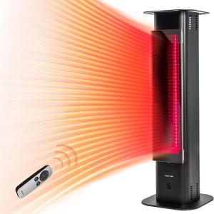 imageEAST OAK Patio Heater 1500W Outdoor Indoor Electric Infrared Heater Radiant Tower Heater with Remote Waterproof TipOver ampamp Overheat Protection Portable Space Heater for Garage Backyard Decks