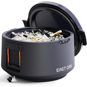 imageEast Oak 25 Quart Small Outdoor Cooler With Removable Lid Portable Insulated Rotomolded Ice Chest 28 Cans Capacity Draining Feature for Camping Picnic