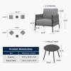 imageEAST OAK 3Piece Patio Furniture Set  Life Chatter 2Seat Outdoor Furniture  Deep Seating ampamp Coffee Tables  Waterproof ExtraThick Cushions  Porch Balcony ampamp Backyard  GreyGrey