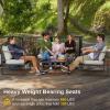 imageEAST OAK 4Piece Patio Furniture Set Outdoor Patio Set wRemovable ampamp Washable Deep Seating Cushion Outside Patio Conversation Sets for Backyard 25 Upgraded Black ampamp Misty GrayUpgraded Coffee  Beige