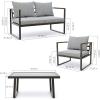 imageEAST OAK 4Piece Patio Furniture Set Outdoor Patio Set wRemovable ampamp Washable Deep Seating Cushion Outside Patio Conversation Sets for Backyard 25 Upgraded Black ampamp Misty GrayUpgraded Black  Light Grey