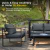 imageEAST OAK 4Piece Patio Furniture Set Outdoor Patio Set wRemovable ampamp Washable Deep Seating Cushion Outside Patio Conversation Sets for Backyard 25 Upgraded Black ampamp Misty GrayCourtyardblack  Dark Grey