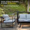 imageEAST OAK 4Piece Patio Furniture Set Outdoor Patio Set wRemovable ampamp Washable Deep Seating Cushion Outside Patio Conversation Sets for Backyard 25 Upgraded Black ampamp Misty GrayUpgraded Black  Light Grey