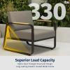 imageEAST OAK 4Piece Patio Furniture Set Outdoor Patio Set wRemovable ampamp Washable Deep Seating Cushion Outside Patio Conversation Sets for Backyard 25 Upgraded Black ampamp Misty GrayUpgraded Black  Misty Grey