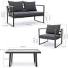 imageEAST OAK 4Piece Patio Furniture Set Outdoor Patio Set wRemovable ampamp Washable Deep Seating Cushion Outside Patio Conversation Sets for Backyard 25 Upgraded Black ampamp Misty GrayCourtyardblack  Dark Grey