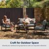 imageEAST OAK 4Piece Patio Furniture Set Outdoor Patio Set wRemovable ampamp Washable Deep Seating Cushion Outside Patio Conversation Sets for Backyard 25 Upgraded Black ampamp Misty GrayUpgraded Black  Misty Grey