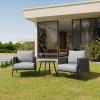 imageEAST OAK 3Piece Patio Furniture Set  Life Chatter 2Seat Outdoor Furniture  Deep Seating ampamp Coffee Tables  Waterproof ExtraThick Cushions  Porch Balcony ampamp Backyard  GreyMisty Grey