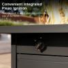 imageEAST OAK 32 Propane Fire Pit Table 50000 BTU Steel Gas FirePit for Outdoor Outside Patio Deck and Garden CSA Certified Fire Table with Magnetic Lid CoverStorage Basket and Lava Rock  BlackBlack