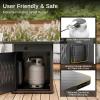 imageEAST OAK 32 Propane Fire Pit Table 50000 BTU Steel Gas FirePit for Outdoor Outside Patio Deck and Garden CSA Certified Fire Table with Magnetic Lid CoverStorage Basket and Lava Rock  BlackBlack